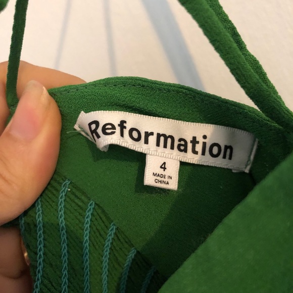 REFORMATION Melita dress in kelly green - Picture 7 of 8